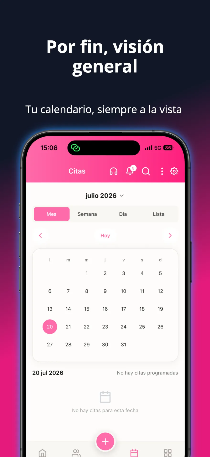 Calendario de citas para programar fiestas y asesorías