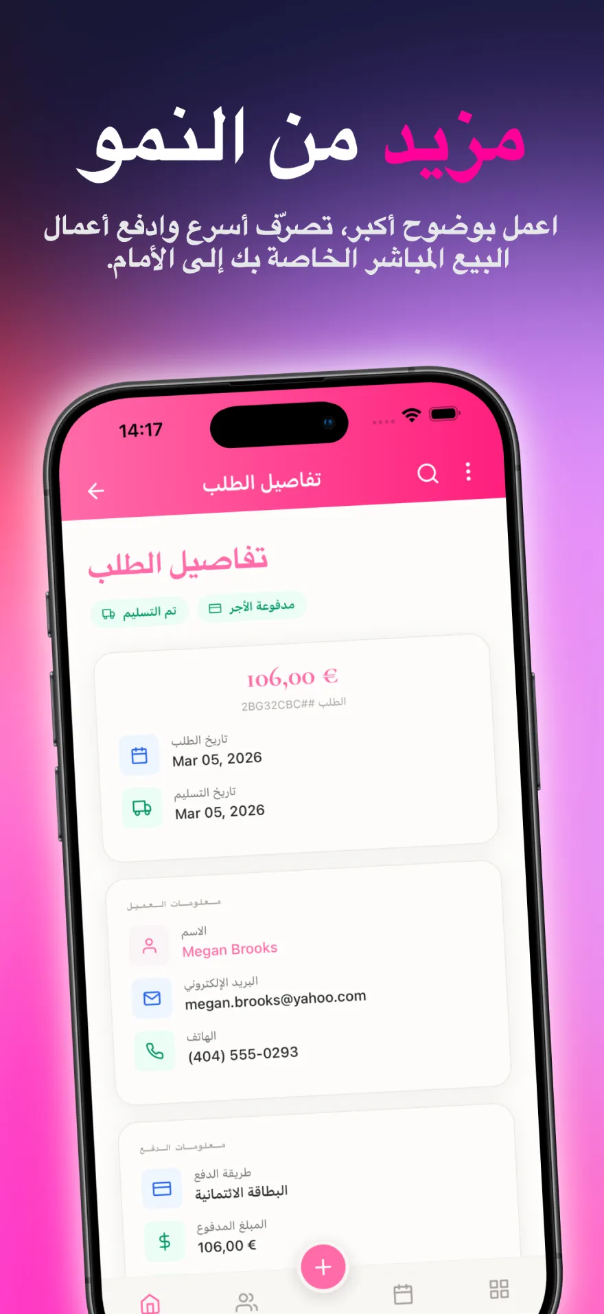 لوحة تحكم مالية تتضمن تقارير الإيرادات والمصروفات والأرباح