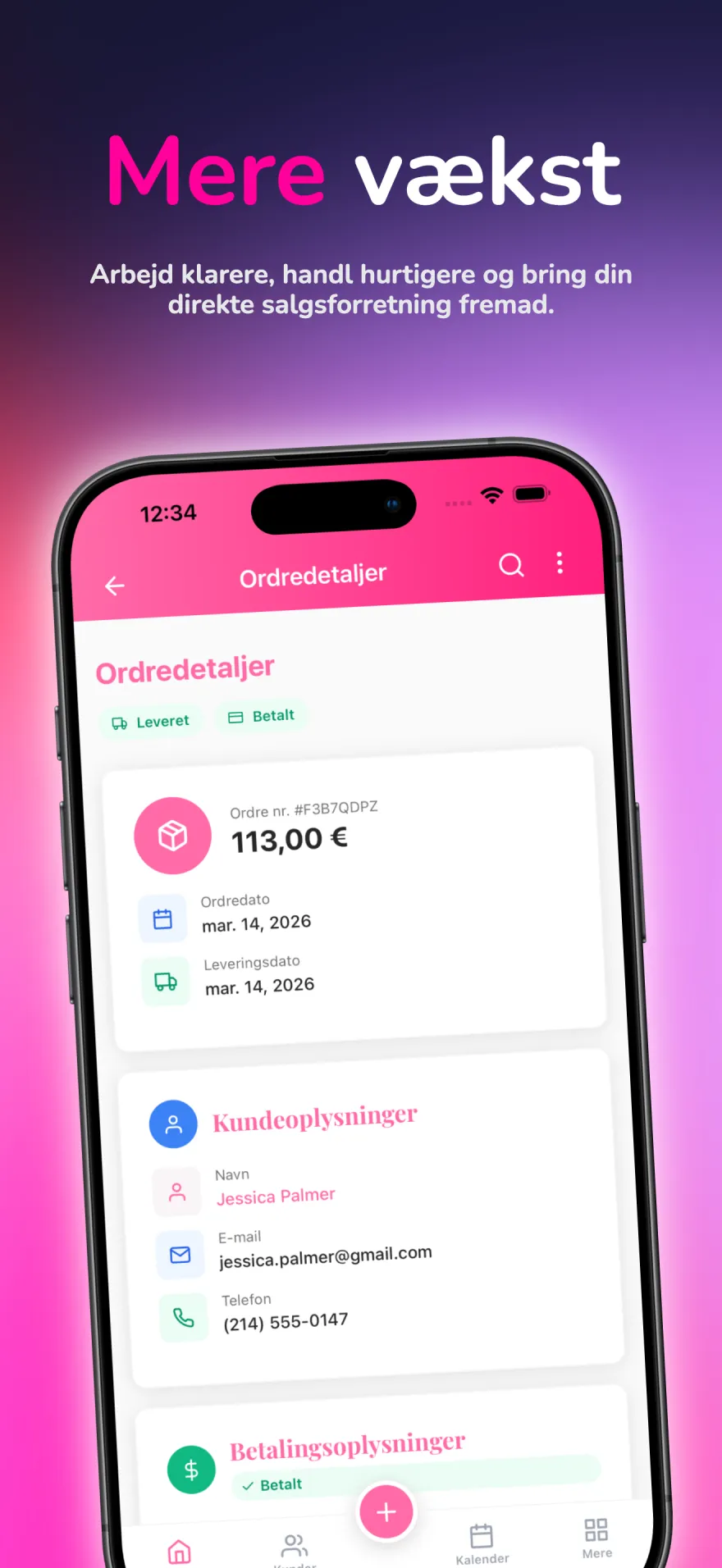 Økonomisk dashboard med rapporter over omsætning, udgifter og overskud