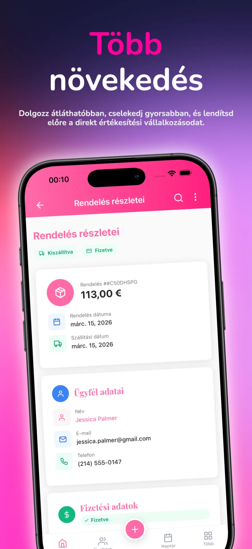 Pénzügyi irányítópult bevételi, kiadási és nyereségjelentésekkel
