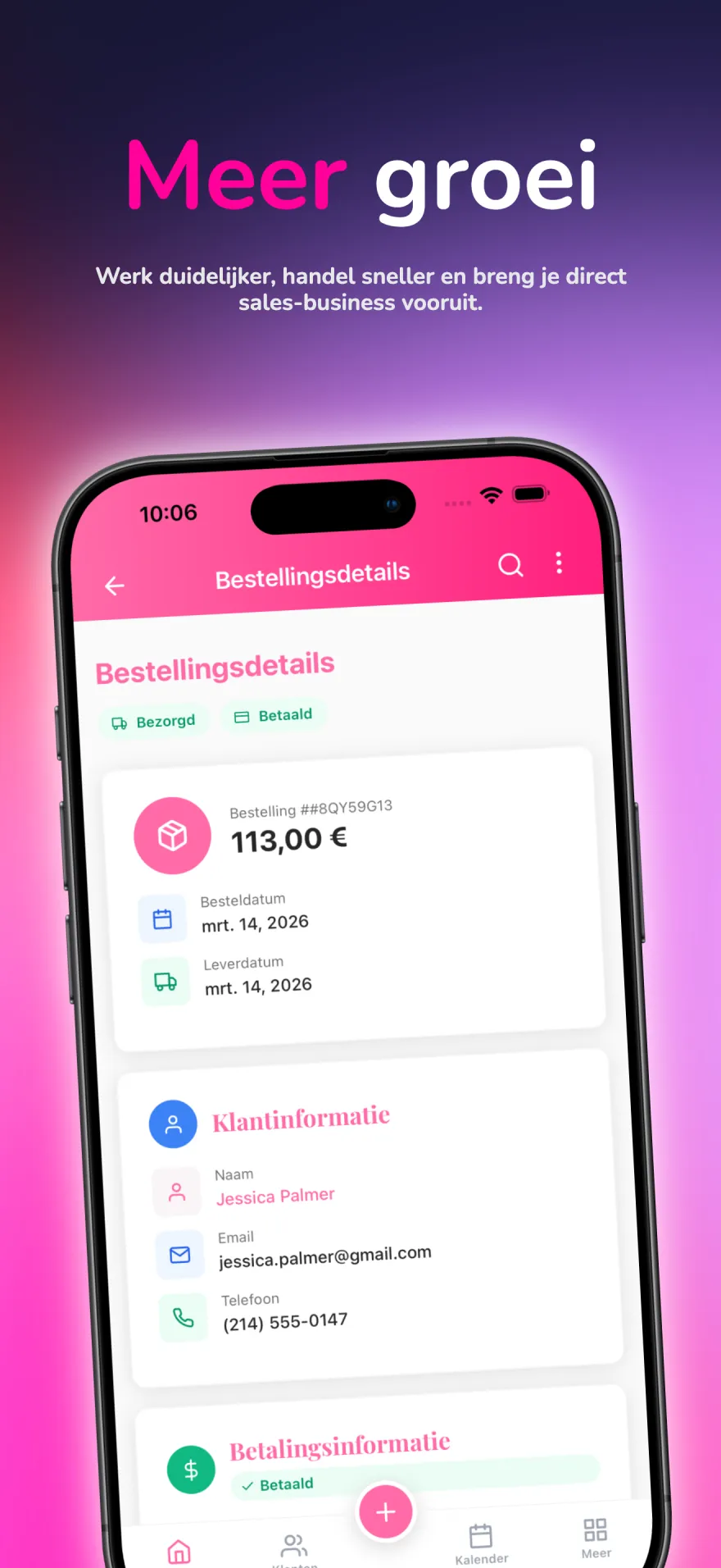 Financieel dashboard met rapporten over omzet, uitgaven en winst