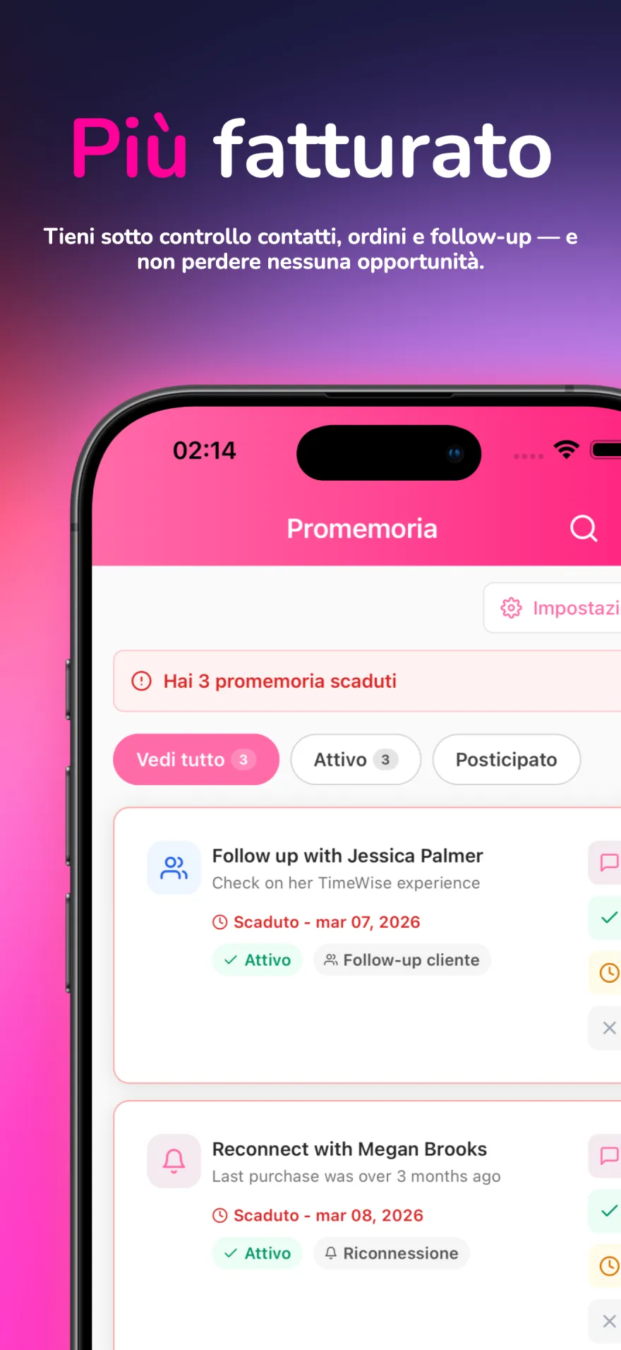 Modelli di messaggi WhatsApp e promemoria automatici per i clienti
