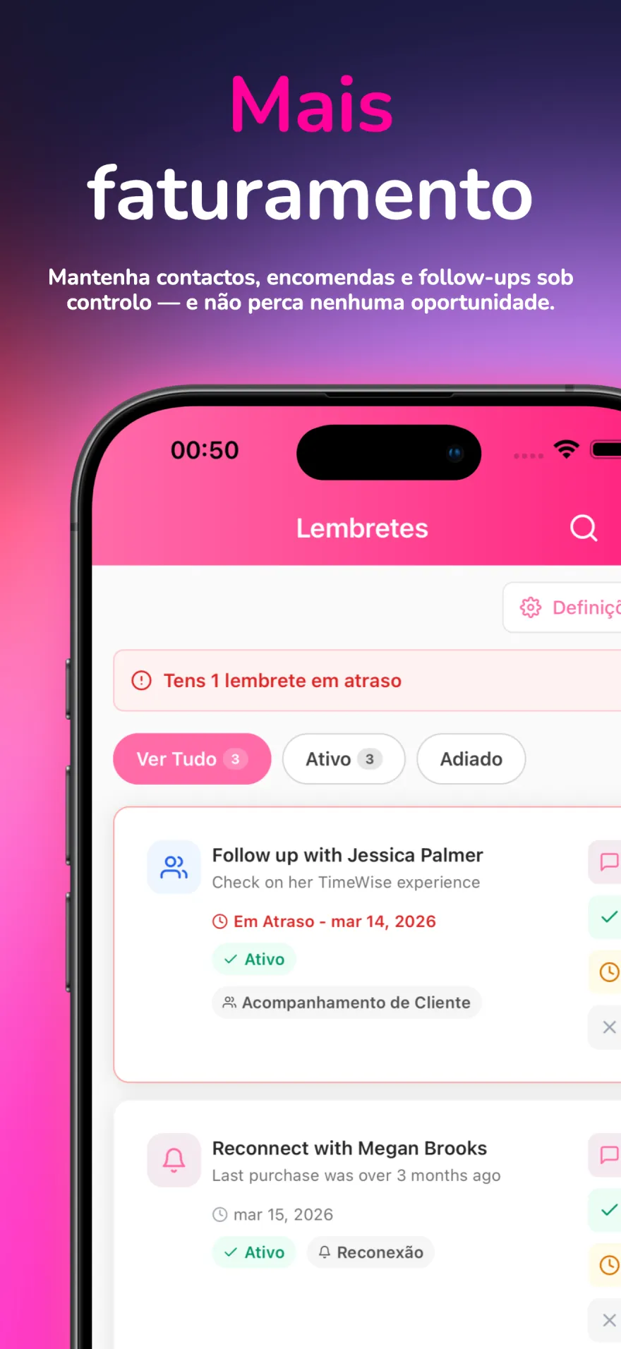 Modelos de mensagens do WhatsApp e lembretes automáticos para clientes