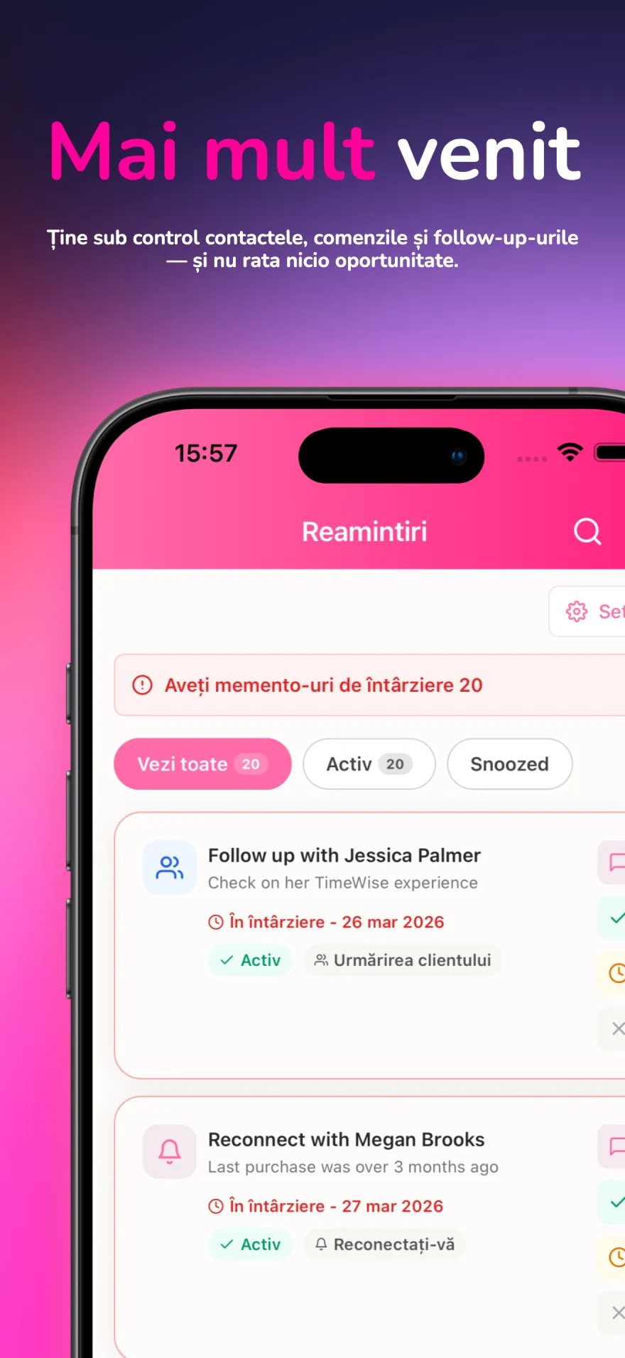 Șabloane de mesaje WhatsApp și mementouri automate pentru clienți