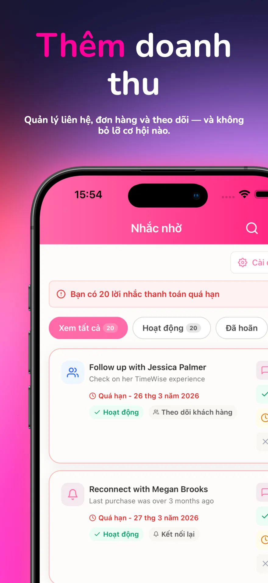 Mẫu tin nhắn WhatsApp và lời nhắc khách hàng tự động