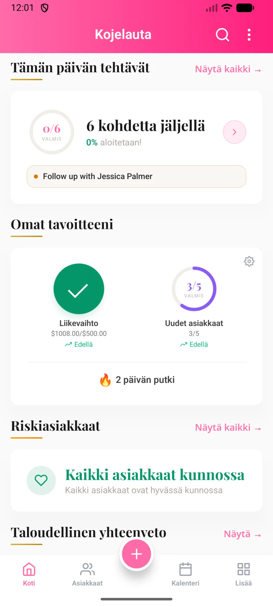 Kuvakaappaus MyPink Party -sovelluksesta