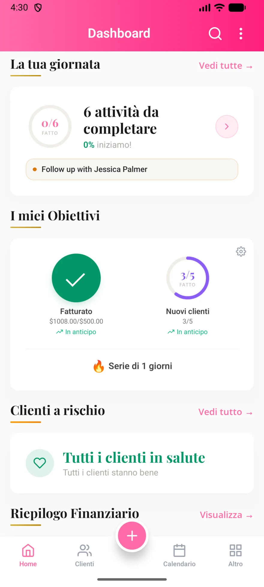 Screenshot dell'app MyPink Party
