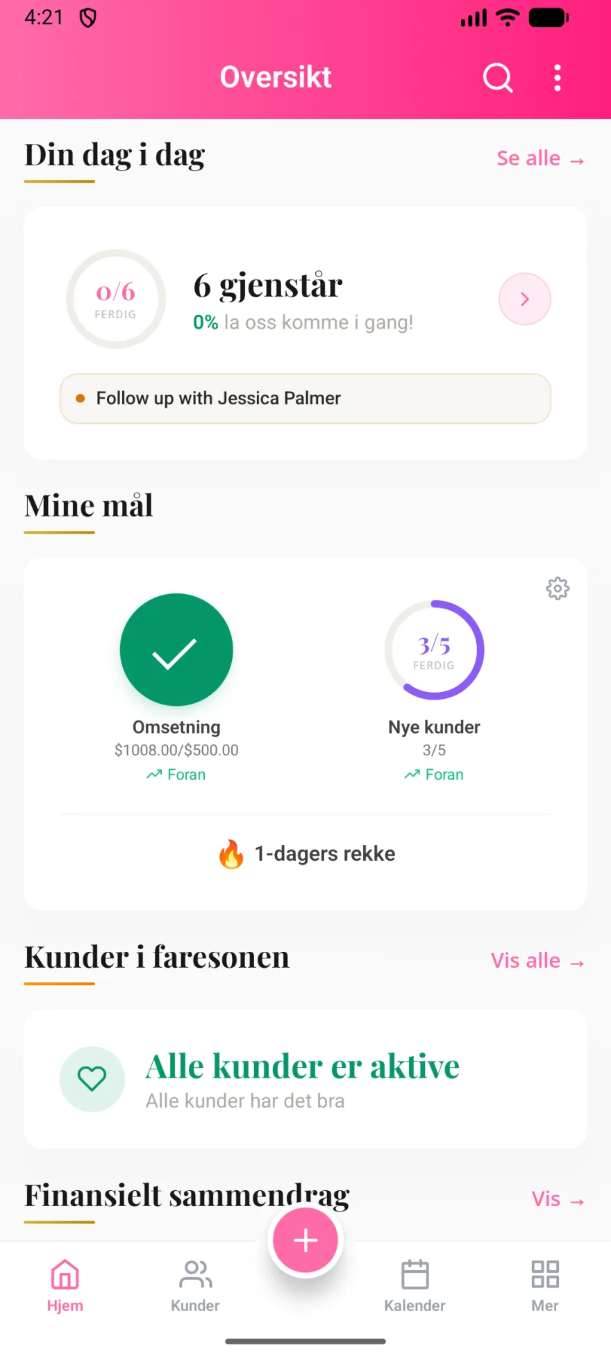 Skjermbilde av MyPink Party-appen