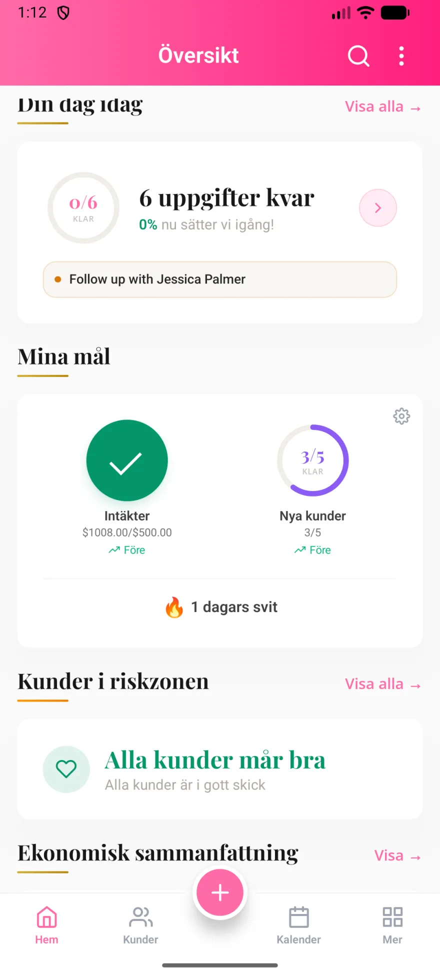 Skärmdump av MyPink Party-appen